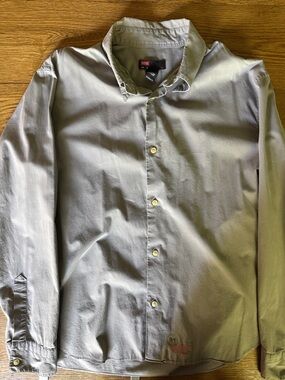Diesel Men's Light Gray Button-Up Dress Shirt